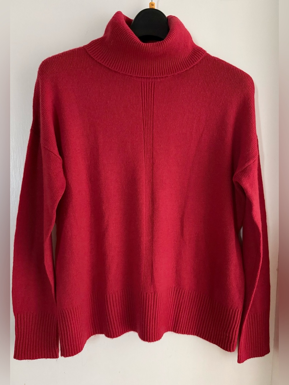 BRIGHT RED SOFT KNIT SWEATER 10% CASHMERE